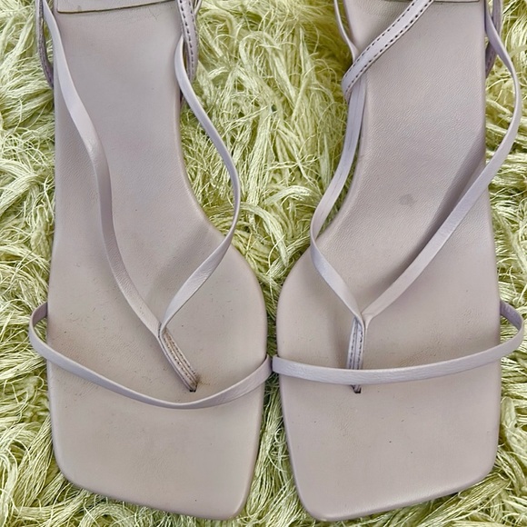 Jeffrey Campbell Fluxx Leather Square Toe Strappy Sandals in Lilac size 6.5 - Picture 4 of 12